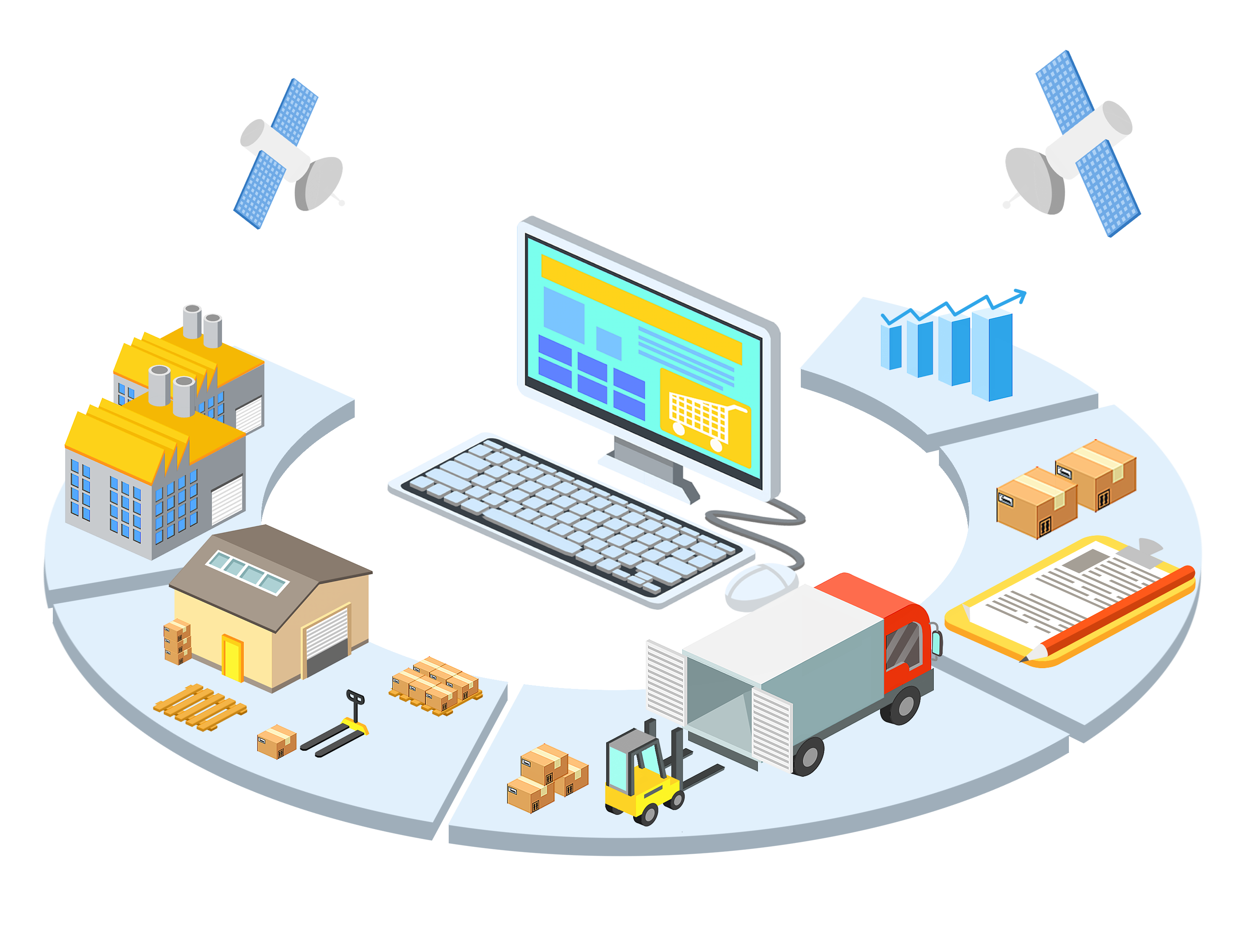 logistics transportation supply chain graphic